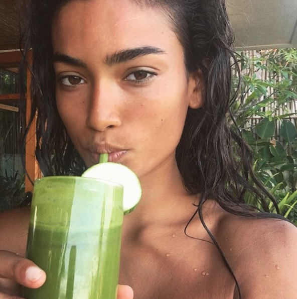 We also drink green juices like Kelly Gale when we're in tropical environments.