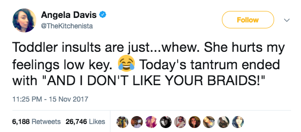 On Wednesday, author Angela Davis tweeted about her daughter roasting her for not handing over her phone.