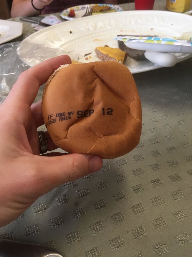 This bakery employee, who kindly put the expiration date right on the bun.