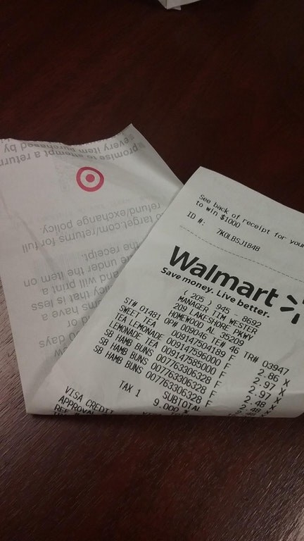 This Walmart employee who somehow managed to stock their register with receipt paper from Target?