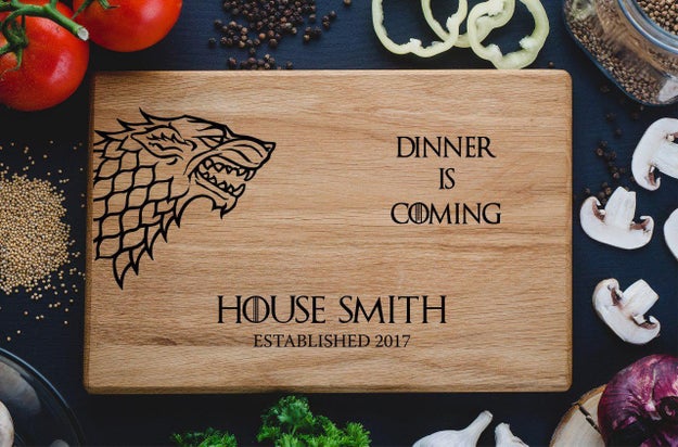 A regal cutting board to use even if you know nothing about cooking, like Jon Snow.