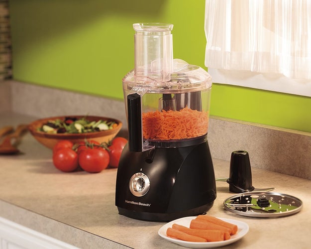 A trusty food processor to do all the slicing and dicing for you... plus any shredding, crinkling, mincing, or pureeing. It's got you covered from hummus to peanut butter to pesto.