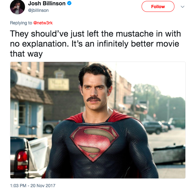 Someone Put Henry Cavill's Mustache Back Into 'Justice League