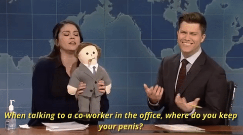 "At my corporate job I was leaving my department for a new one. On my last day, one of my co-workers cornered me and whipped out his dick. When I shielded my eyes and yelled at him asking why he did that, he told me 'I wanted to make sure you got the chance to see it.' Later that same day another male co-worker followed me into the elevator and tried to make out with me. When I pushed him away he called me a bitch. I was leaving the department to get away from them, but decided to leave the entire job instead. I now work with all women for a non-profit and couldn't even imagine getting back into the corporate world." —eburke0630