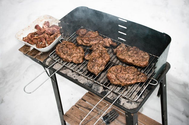 Act like it's the summer and light up the grill for some winter BBQ (shorts and sandals, optional).