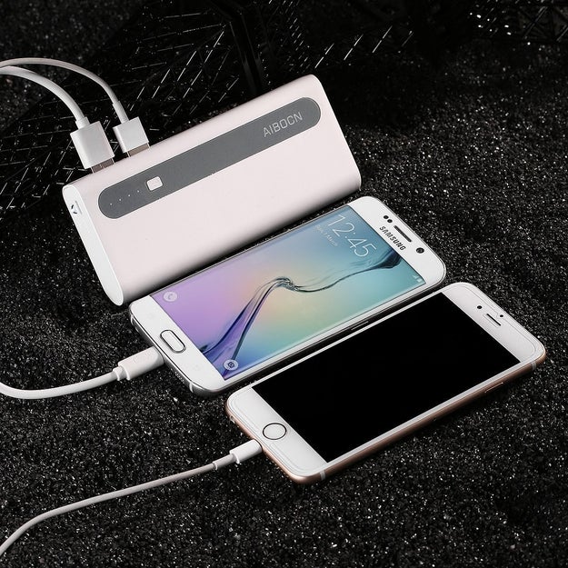 A portable battery that'll allow you to charge two devices at once.