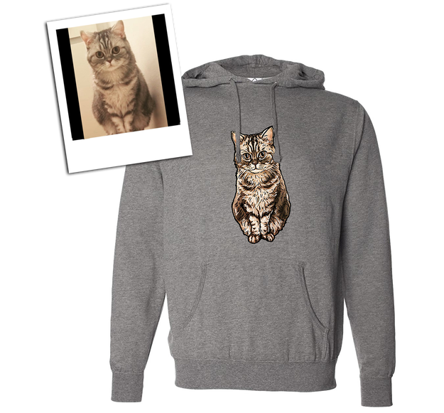 An adorable sweatshirt with a customizable pet print, because we all know what's closest to their heart and it ain't you.