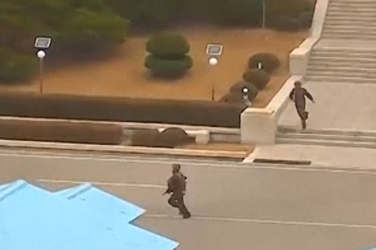 A North Korean Soldier Is Seen Defecting Across The DMZ
