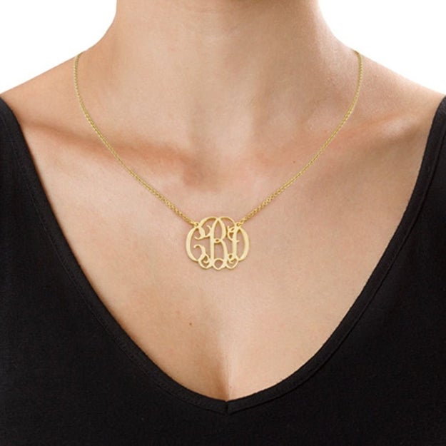 A gorgeous monogrammed necklace to make people think you shelled out a whole lot more than you did.