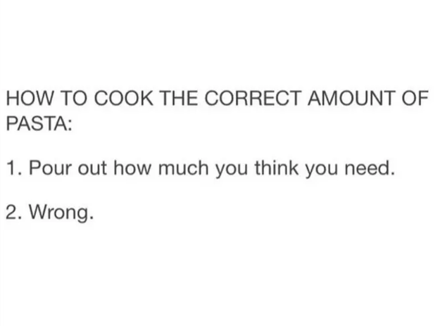 Cooking pasta: