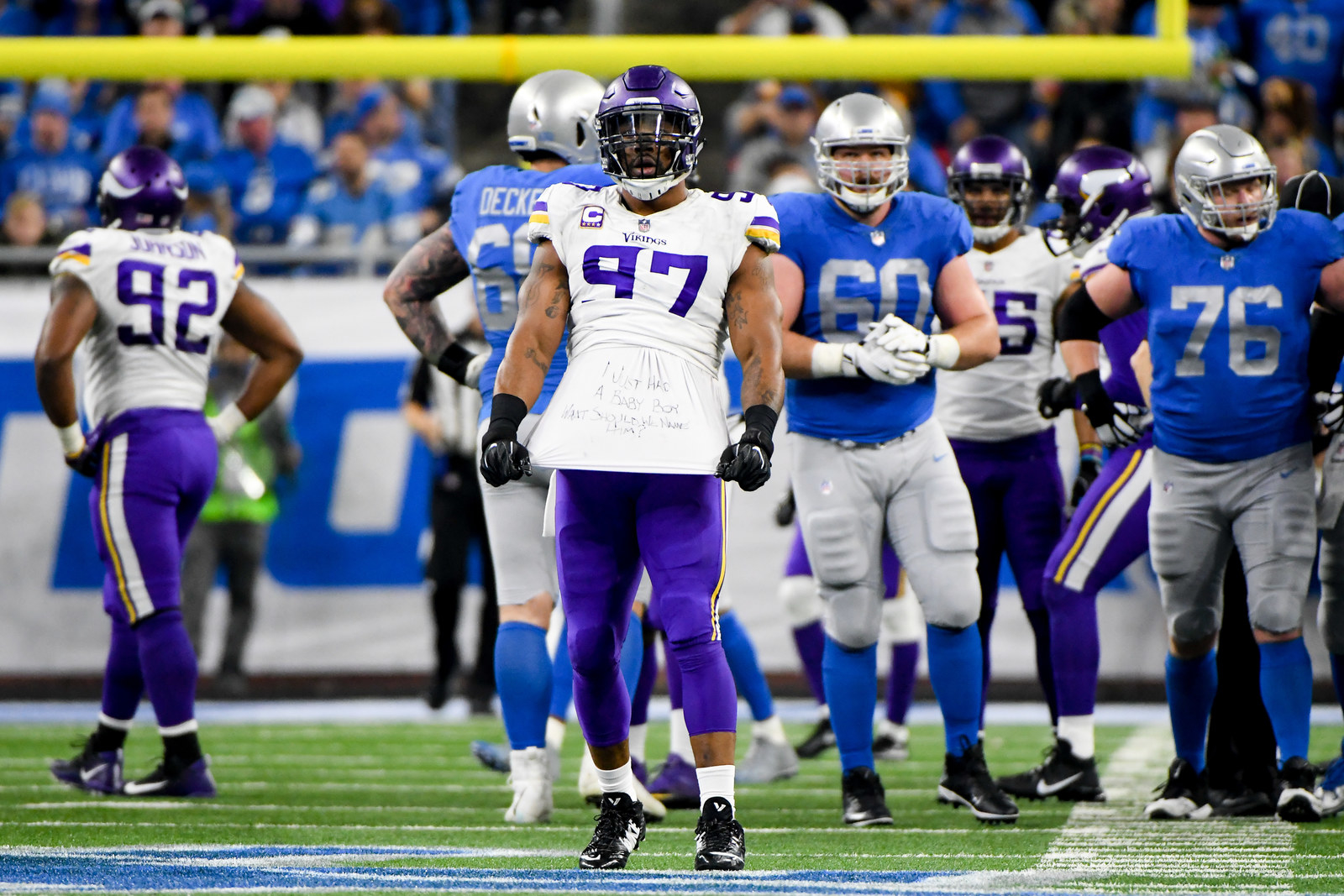 Vikings' Everson Griffen Used The Nationally-Televised Thanksgiving Game To  Ask People 'I Just Had A Baby Boy, What Should We Name Him?', News