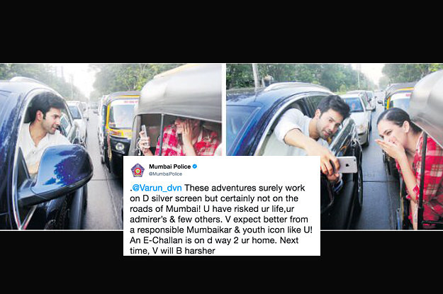 Xxx Hd Varun Dhawan - Varun Dhawan Took A Selfie With A Fan And Hilariously Got Served By The  Mumbai Police