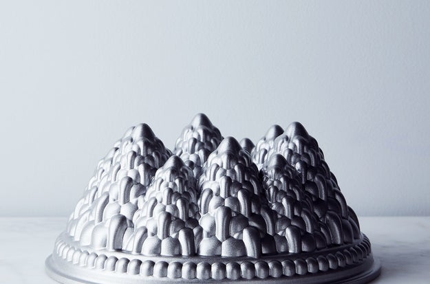 A picturesque bundt cake pan to produce the most ~magical~ powdered sugar–dusted forest.