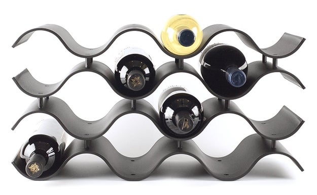 An elegant AF wine rack so stylish and mesmerizing that it might knock you off your feet, if you're not too careful.