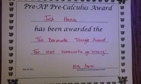 This student, who was given this award: