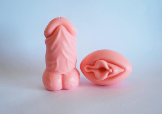 A pair of penis and vagina bars of soap so your friend can clean out their mouth after all the dirty things they text you.