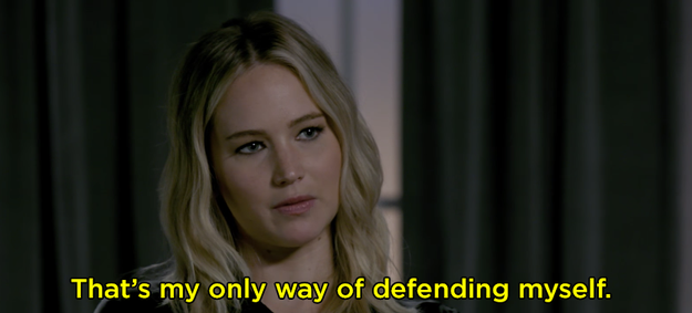 She said she does it as a way of defending herself.
