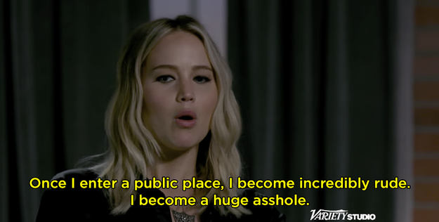 Jen said that when she enters a public space she becomes