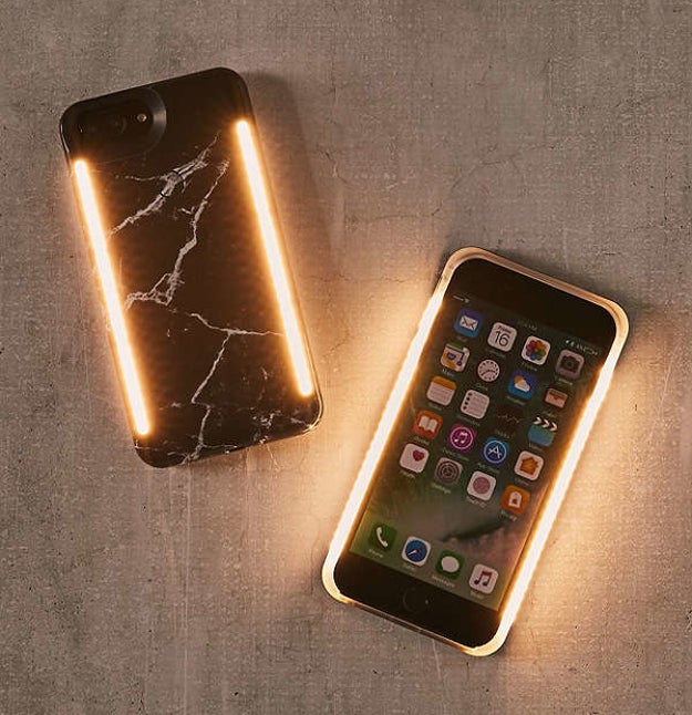 An iPhone case with LED lights on both the front AND back that'll take studio-quality selfies. Did I mention that the lights are dimmable?