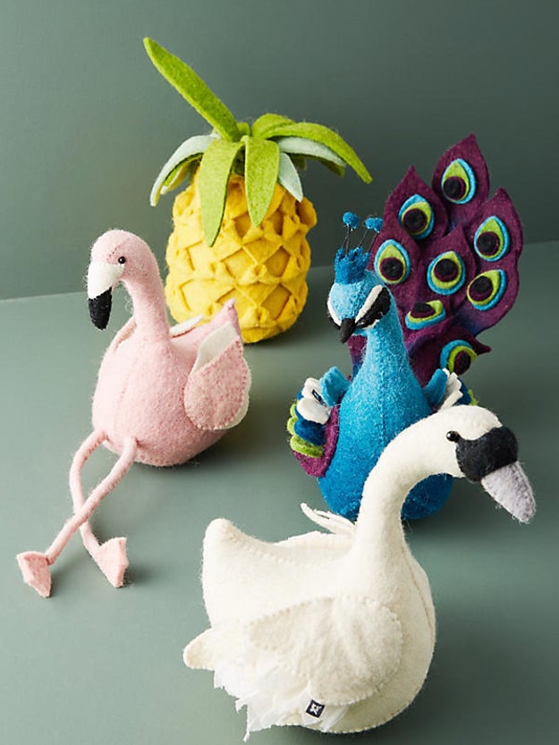 A felted wool bookend (it doubles as a doorstop) that'll make a colorful addition to any child's room.