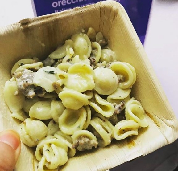 The perfectly al dente orecchiette was paired with sauteed sausage and creamy sauce with thyme.