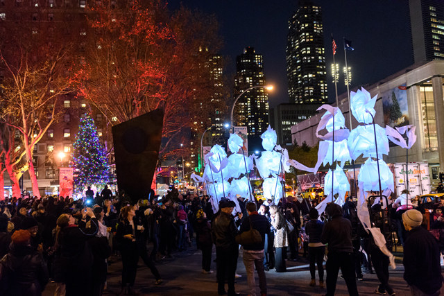 Crowds gathered near Columbus Circle and Lincoln Center last night to celebrate the 18th Annual Winter's Eve, New York's largest holiday festival. The evening included performances by legendary artists, up-and-coming musicians, dancers, and street performers, as well as delicious bites from local restaurants.