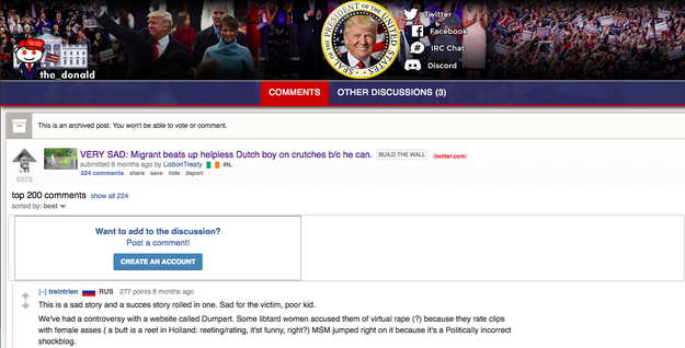 Also in May, the video made rounds on the notorious and pro-Trump Reddit forum, The_Donald, receiving 224 comments.