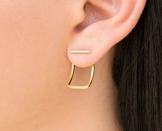 A pair of lovely ear jackets for keeping your friend's ears stylish, if not warm.