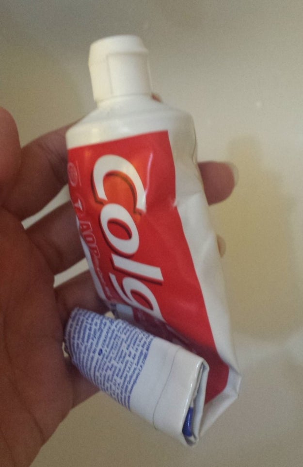 Plus, rolling up your toothpaste tube like this: