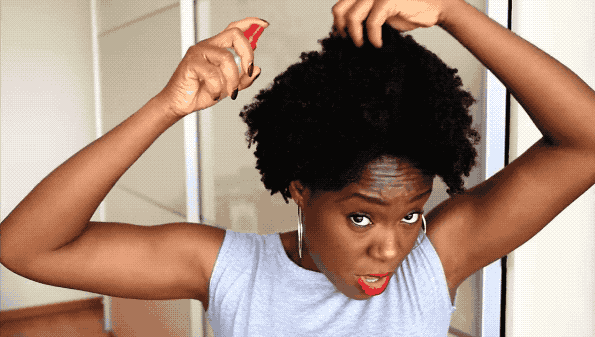 Image result for black people moisturize natural hair gif