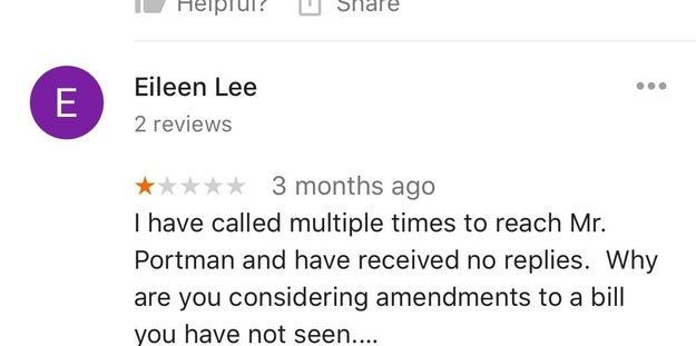 Some people wished they could leave zero stars for some senators. "Wish I could give no stars," one person said of Ohio Sen. Rob Portman.