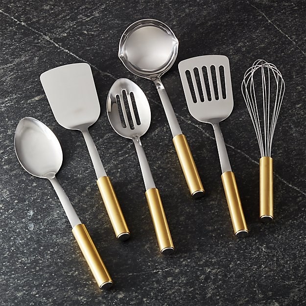 A set of gold-handled utensils may help enforce that New Year's resolution you're totally going to make again about cooking more.