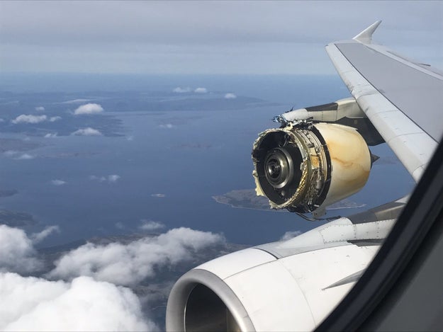 This scary AF view from a plane window: