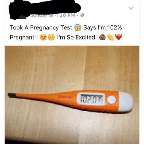 And then this, "pregnancy test."