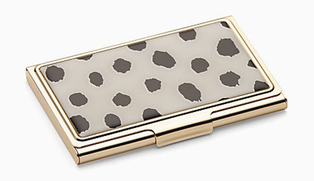 Or a sleek business card holder so your deets will stay crease-free.