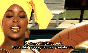 Khia singing &quot;My Neck, My Back&quot; with the caption, &quot;Do it now, lick it good; suck this pussy just like you should&quot;