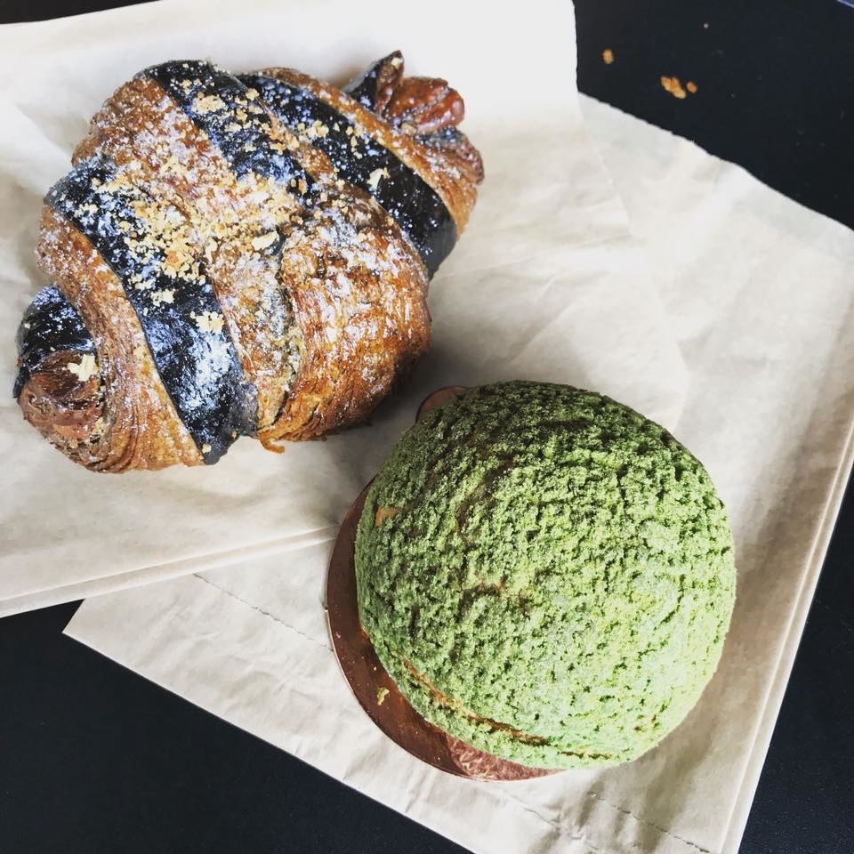 Project Cozy partners with Bibble & Sip to serve delectable pastries like the Black Sesame Almond Croissant and the Matcha Cream Puff . The croissant has subtle black sesame flavor in between the buttery layers, and flaunts perfectly crispy crust that has been showered with powder sugar and almond flakes. The cream puff packs an exorbitant amount of sweet, smooth matcha cream that balances well with the crusty top.