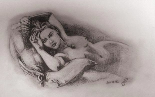 Rose in a naked drawing