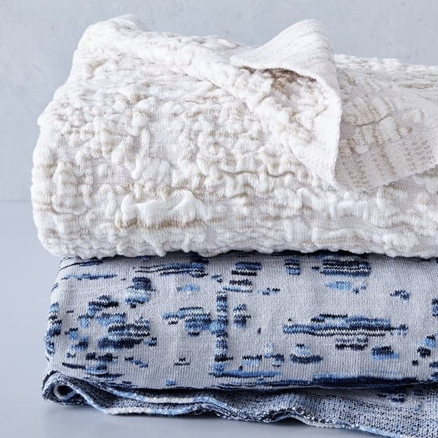 A textured throw you can nuzzle into while disguising those sweatpants you've worn for three days straight.