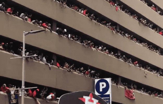 "Not today, Gravity, you surly son of a bitch," the crowd seemed to collectively and defiantly decree.