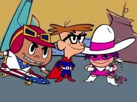 Captain Crandall, Skate Lad, and Rope Girl in Teamo Supremo