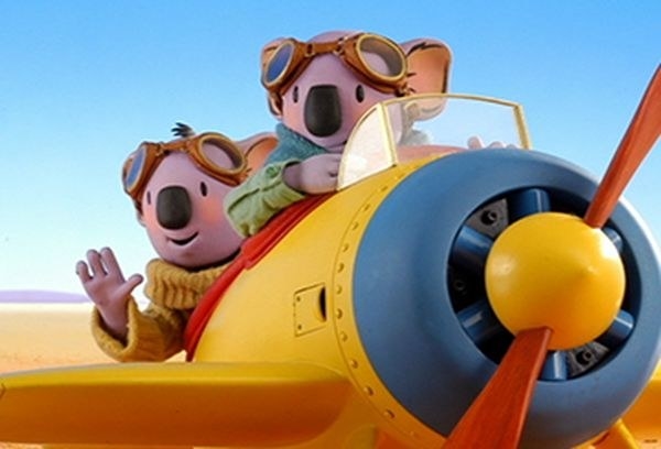 Frank and Buster in their plane