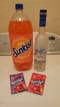 We called it a SweetTart. Get a two-liter of orange soda and pour about 1/4 of it out. Fill with vodka and two packets of Kool-Aid, usually grape and cherry, and gently mix. It tastes just like the candy! —lyndsayl4d54fd685
