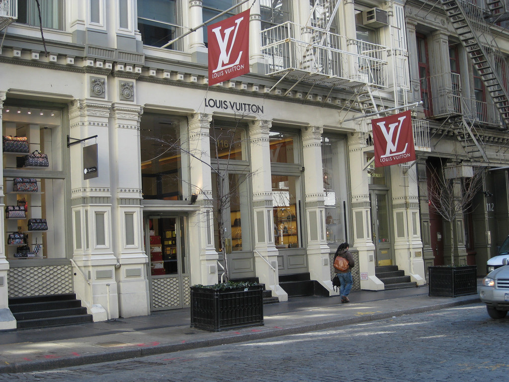 LV presents "Volez, Voguez, Voyagez," the new installment at the American Stock Exchange Building