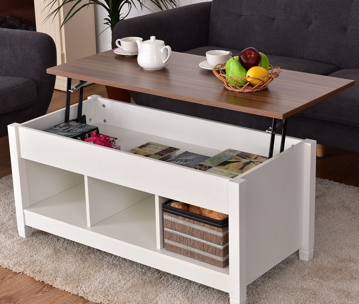 the lift top coffee table in white
