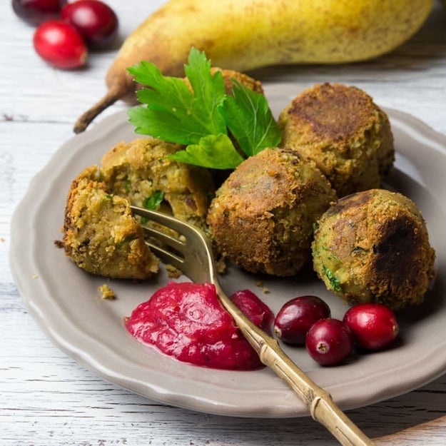 Festive Falafel with Cranberry Pear Dip