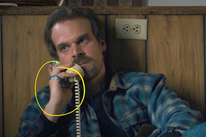 This shot is from Season 1, Episode 5, when Hopper is talking to his ex-wife Diane on the phone.