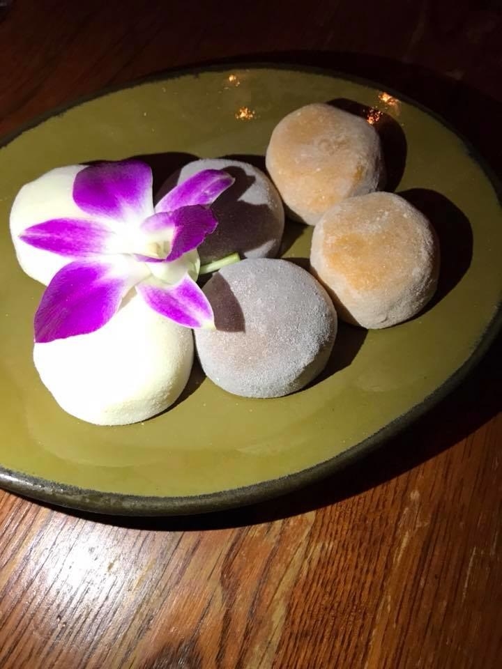 Mochi is a popular Japanese dessert featuring ice cream wrapped in chewy, glutinous rice. With an order of the Mochi Tasting at TAO, you get six pieces that include flavors ranging from vanilla chocolate chips, chocolate, and pumpkin.