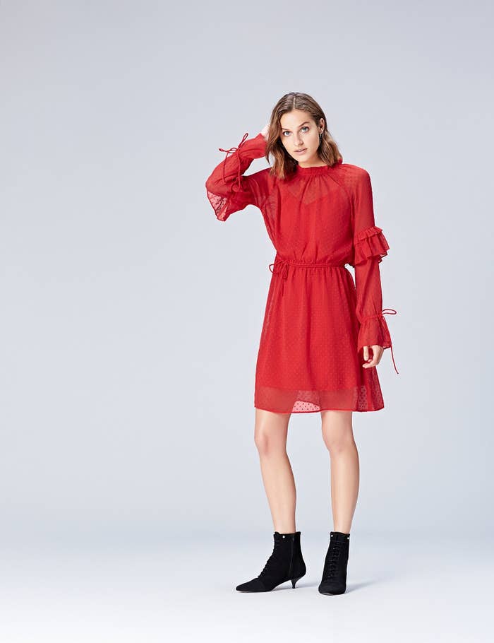 Starting off the party season with a more casual but still kind of dressy event? This baby from find. is perfect for those in-between evenings. Pair with some black boots (flats or heels) and simple gold accessories to really nail the look. Price: £39 Sizes: 8–20