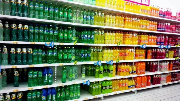 This color-coordinated bottle display: